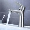 Brushed Nickel Basin Faucet Supplier with Single Lever Hot and Cold Mixer