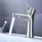 Brushed Nickel Basin Faucet Supplier with Single Lever Hot and Cold Mixer