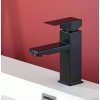 Matte Black Basin Faucet Supplier with Square Lever Hot and Cold Mixing