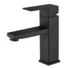 Matte Black Basin Faucet Supplier with Square Lever Hot and Cold Mixing