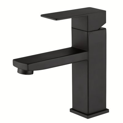 Matte Black Basin Faucet Supplier with Square Lever Hot and Cold Mixing
