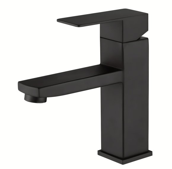 Matte Black Basin Faucet Supplier with Square Lever Hot and Cold Mixing