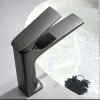 Grey Basin Faucet Supplier with Curved Body and Single Lever Mixer