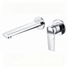 Chrome Wall Mounted Basin Faucet Supplier with Concealed Brass Waterway