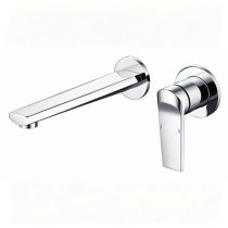 Chrome Wall Mounted Basin Faucet Supplier with Concealed Brass Waterway