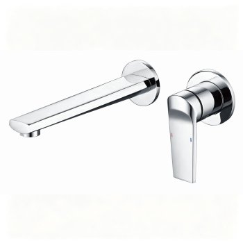 Chrome Wall Mounted Basin Faucet Supplier with Concealed Brass Waterway