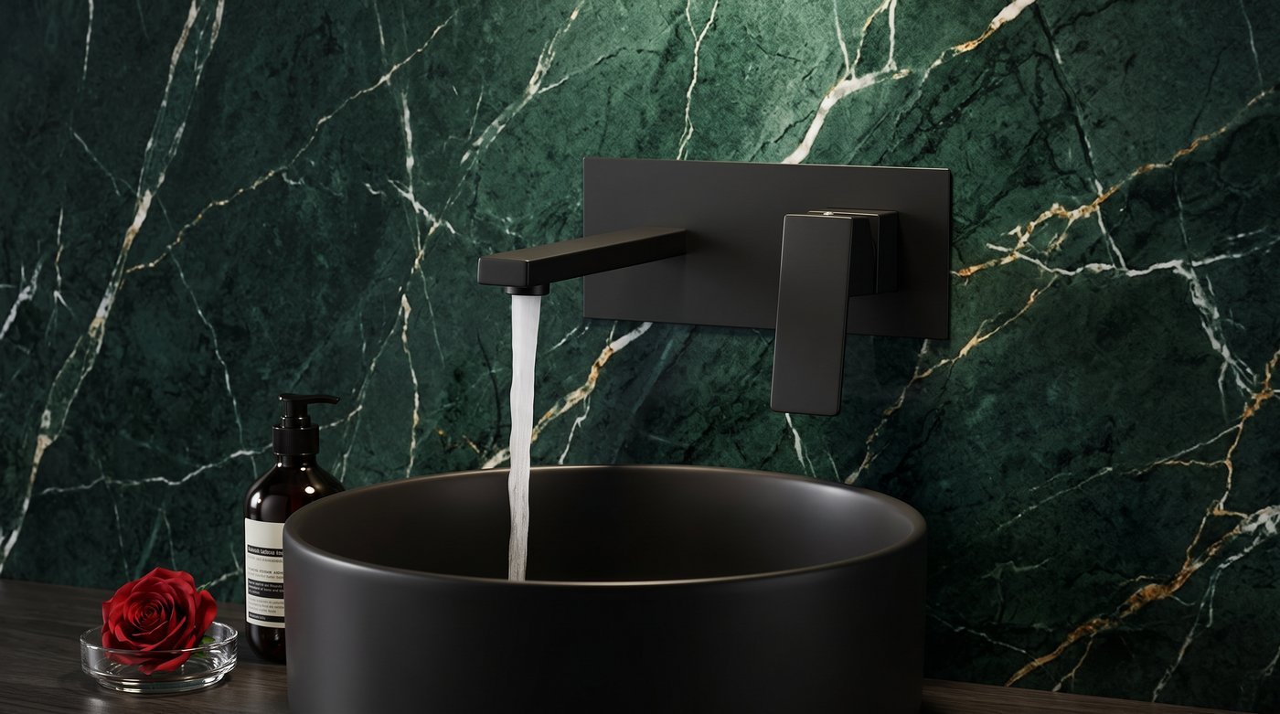 Matte Black Wall Mounted Basin Faucet Supplier with Concealed Pre-Embedded Box