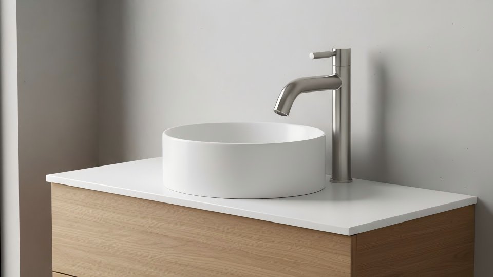Brushed Nickel Single Cold Basin Tap Supplier with One-Piece Steel Body