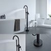 Matte Black Freestanding Bathtub Faucet Supplier with Handheld Spray for Modern Bathrooms