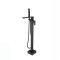 Square Matte Black Freestanding Bathtub Faucet Wholesale Supplier with Flat Spout