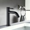 Matte Black Single Cold Basin Tap Supplier with Curved Spout and Lever Handle
