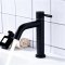 Matte Black Single Cold Basin Tap Supplier with Curved Spout and Lever Handle