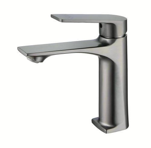 Grey Basin Faucet Supplier with Curved Body and Single Lever Mixer