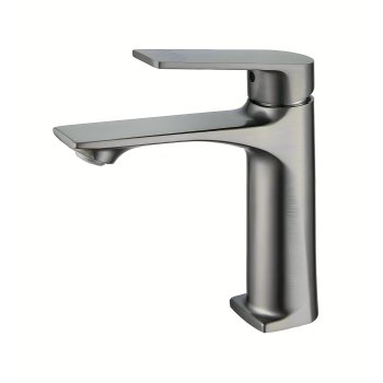 Grey Basin Faucet Supplier with Curved Body and Single Lever Mixer