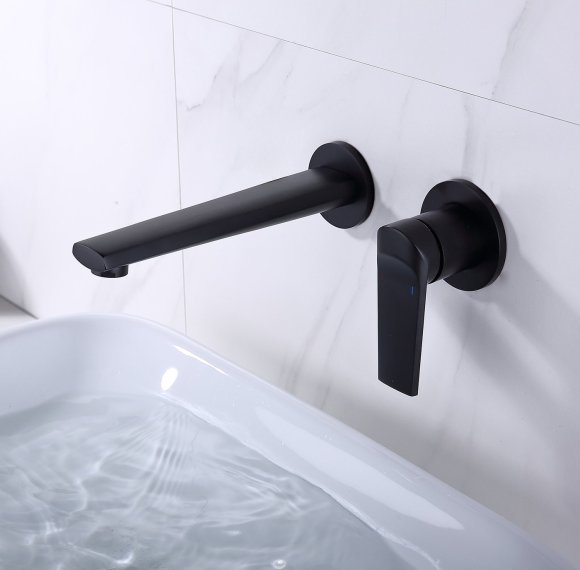 Matte Black Wall Mounted Basin Faucet Supplier for Commercial Bathrooms