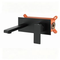 Matte Black Wall Mounted Basin Faucet Supplier with Concealed Pre-Embedded Box