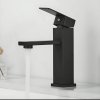 Matte Black Basin Faucet Supplier with Square Lever Hot and Cold Mixing