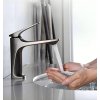 Grey Basin Faucet Supplier with Curved Body and Single Lever Mixer