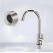 Brushed Nickel Single Cold Kitchen Tap Supplier with Gooseneck Swivel Spout