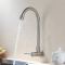 Brushed Nickel Wall Mounted Kitchen Tap Supplier with Gooseneck Spout