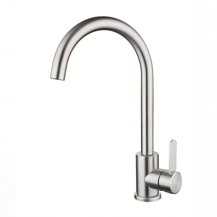 Brushed Nickel Kitchen Faucet Supplier with Hot and Cold Mixing