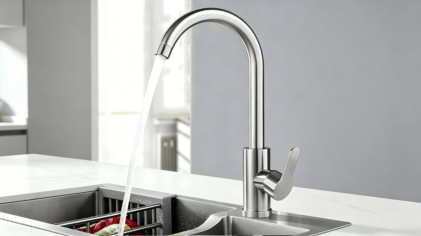 Brushed Nickel Kitchen Faucet Supplier with Hot and Cold Mixing