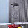 Grey Kitchen Faucet Supplier with Pull Out Spray Head and Three Functions