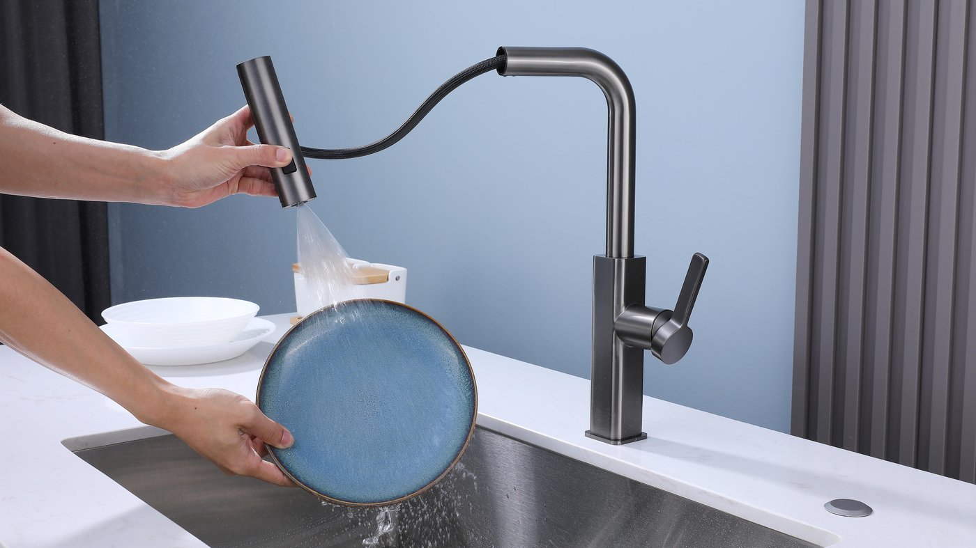 Pull-Out Spray Head for Full-Sink Cleaning