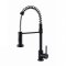 Matte Black Kitchen Faucet Supplier with Spring Coil Spray Head
