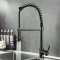 Matte Black Kitchen Faucet Supplier with Spring Coil Spray Head