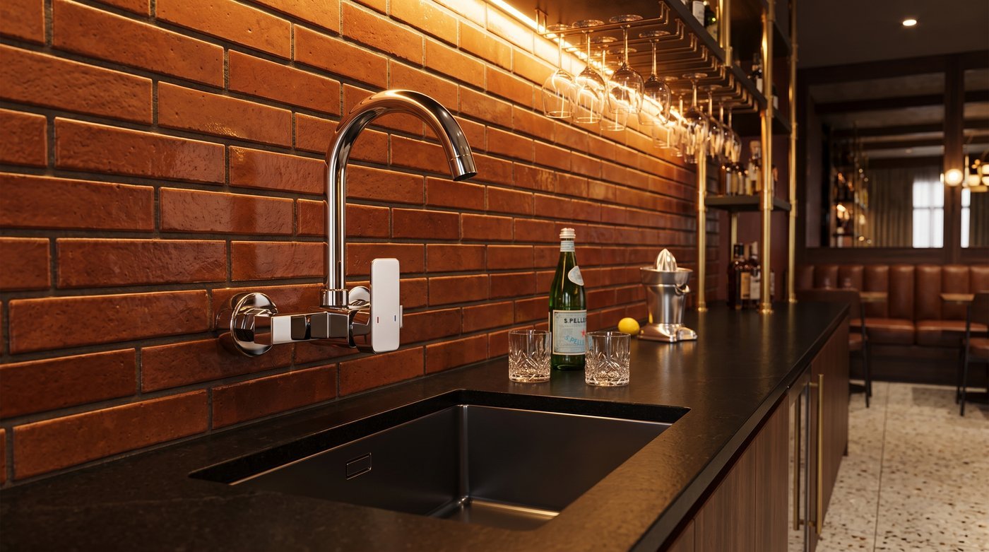Wall-In Installation That Saves Counter Space