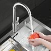 Brushed Nickel Kitchen Faucet Supplier with Hot and Cold Mixing
