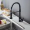 Matte Black Kitchen Faucet Supplier with Spring Coil Spray Head