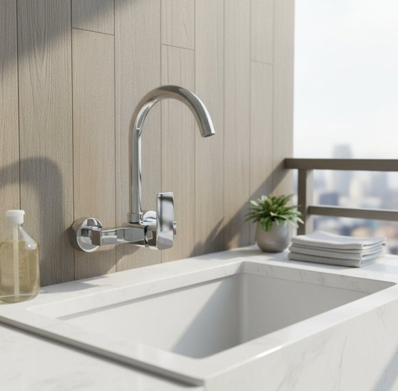 Chrome Wall Mounted Kitchen Faucet Wholesale Supplier for Bulk Projects