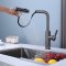 Grey Kitchen Faucet Supplier with Pull Out Spray Head and Three Functions
