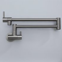 Grey Foldable Wall Mounted Kitchen Tap Supplier with Swivel Spout