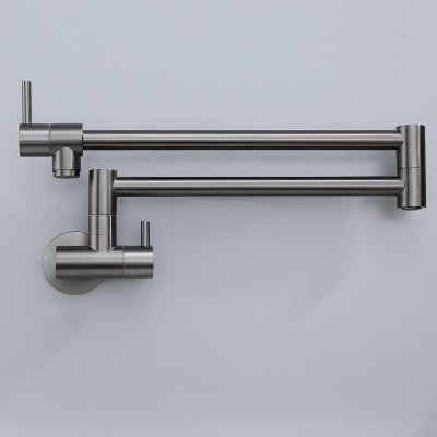Grey Foldable Wall Mounted Kitchen Tap Supplier with Swivel Spout