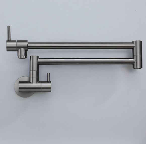 Grey Foldable Wall Mounted Kitchen Tap Supplier with Swivel Spout