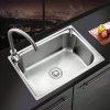 Brushed Nickel Single Bowl Kitchen Sink Supplier with Deep Draw Stainless Body