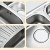 Brushed Nickel Double Bowl Kitchen Sink with Drainboard Wholesale Supplier