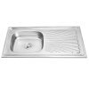 Brushed Nickel Single Bowl Kitchen Sink Supplier with Integrated Drainboard