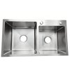 Brushed Nickel Double Bowl Kitchen Sink Supplier with 304 Stainless Steel Body