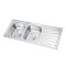 Brushed Nickel Double Bowl Kitchen Sink with Drainboard Wholesale Supplier