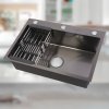 Matte Black Single Bowl Kitchen Sink Supplier with Drain Kit for Compact Cabinets