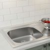 Brushed Nickel Single Bowl Kitchen Sink Supplier with Integrated Drainboard