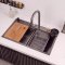 Black Smart Kitchen Sink Supplier with Cup Washer and Pull Out Faucet Kit