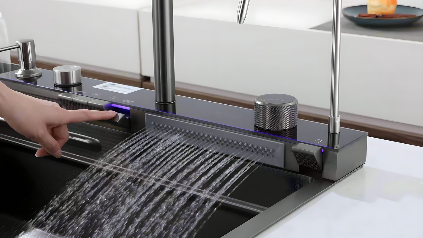 Black Smart Kitchen Sink with Digital Display and Piano Keys Wholesale Supplier