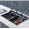 Black Luxury Smart Kitchen Sink Supplier with Waterfall and Multi Mode Water Output