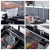 Black Luxury Smart Kitchen Sink Supplier with Waterfall and Multi Mode Water Output
