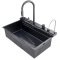 Black Luxury Smart Kitchen Sink Supplier with Waterfall and Multi Mode Water Output
